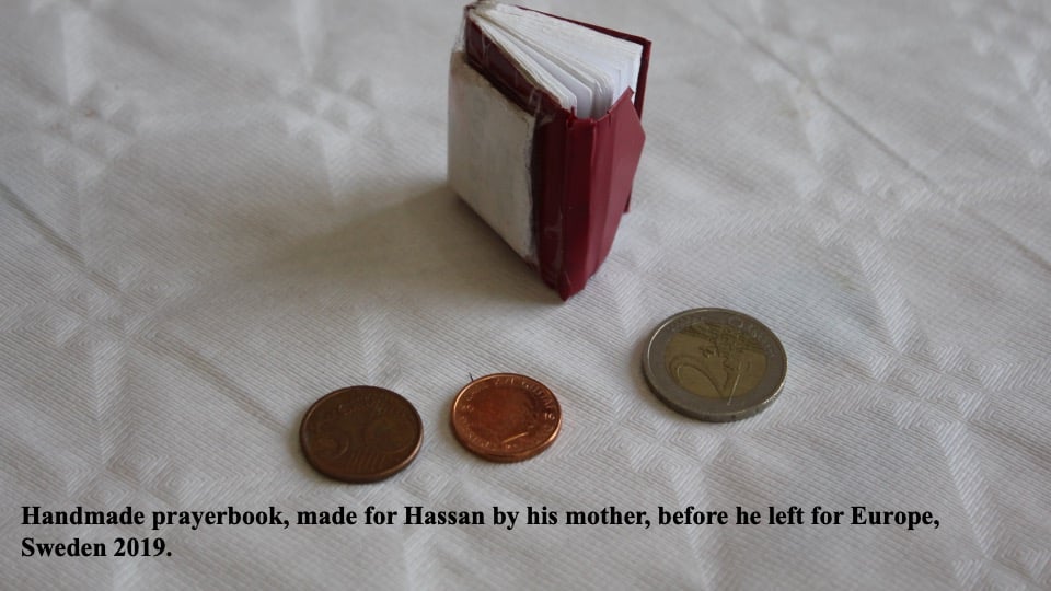 Made in migration artefact: Hassan handmade prayer book