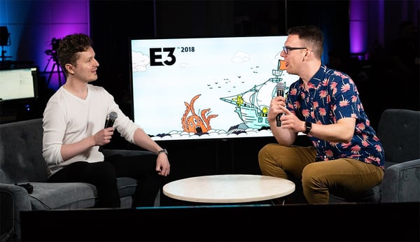 Wlad Marhulets at E3 talking with Gamespot